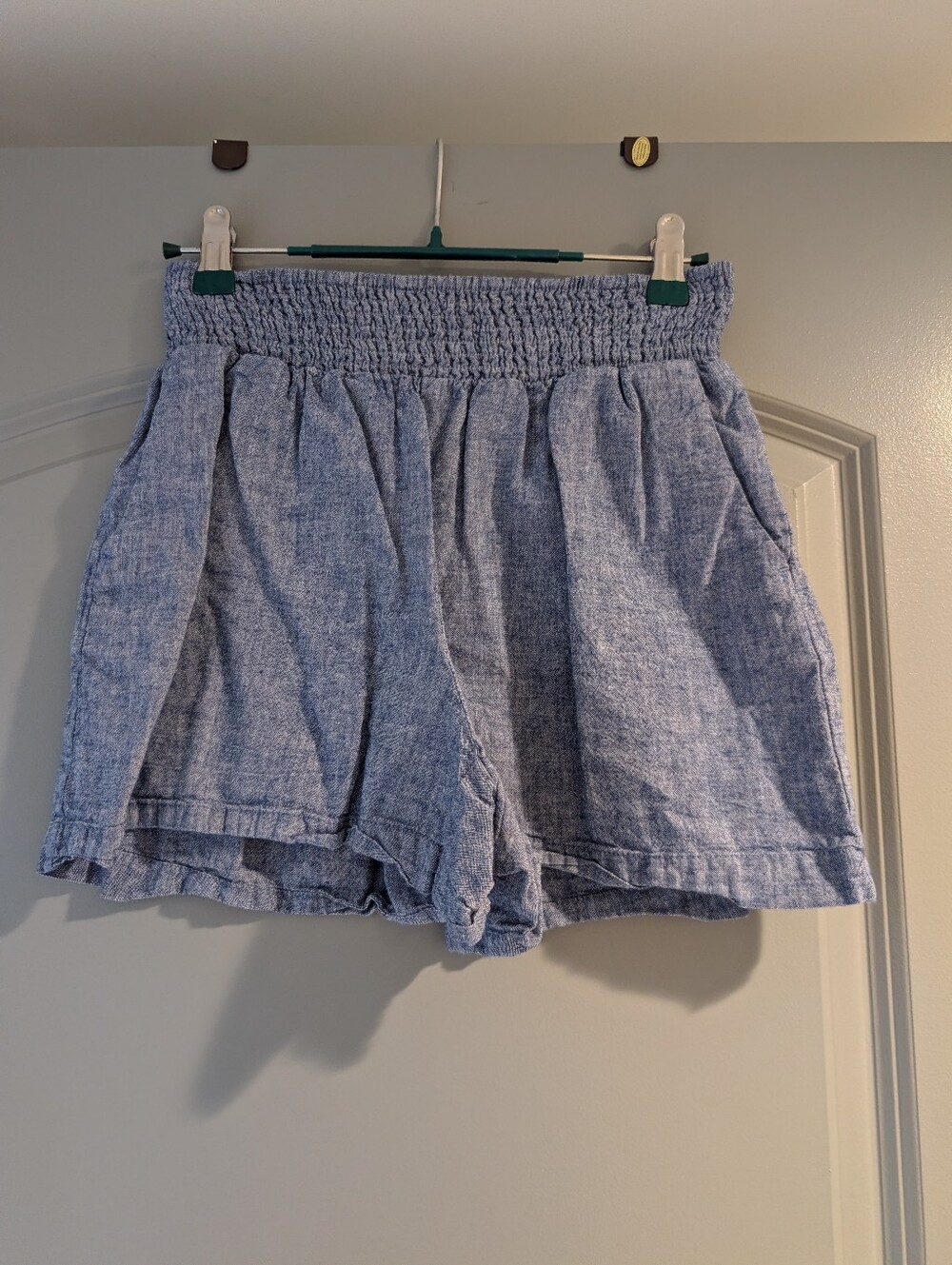 Linen Cotton Blend Ruched Waist Shorts ✨Size Small